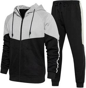 Men Contrast Panel Tracksuit Sportswear Set Premium Hoodie <b>Jogger</b> Tracksuit Casual Wear Tone Hoodie And <b>Jogger</b> Sportswear Set - Product Image 1