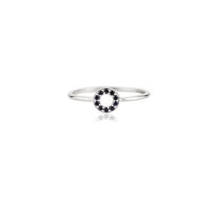 Anillo Minimalista de Oro Sólido de 14k con Zafiro Azul - Conjunto de Anillos de Boda - Product Image 2