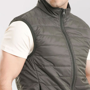 Chaleco Acolchado de Tafetán Tipo Polo para Hombre, Aislante e Impermeable, para Uso en Exteriores, Transpirable, Ligero y Cortavientos - Product Image 6
