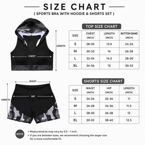 Conjunto Deportivo para Mujer con Top Deportivo con Capucha y Espalda Cruzada y Pantalones Cortos de Cintura Alta, 100% Algodón, Transpirable, de Secado Rápido, para Entrenamiento, Gimnasio y Ejercicio - Product Image 5