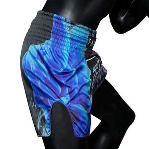 Pantalones Cortos de Boxeo Muay Thai para Hombre Fairtex, los Más Vendidos al por Mayor, con Estampado Azul y Morado, Satinados, Duraderos, con Cintura Elástica, Deportivos - Product Image 3