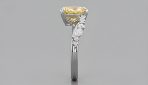 Anillo de compromiso solitario con diamante amarillo de corte corazón, cultivado en laboratorio, para mujer, joyería nupcial, regalo de aniversario. - Product Image 3