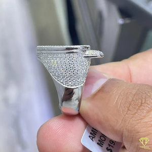 Bague en argent sterling 925 en forme de cœur Moissanite VVS D Color Bague hip-hop plaquée or 14 carats - Product Image 6