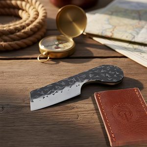 Cuchillo de Bolsillo Popular Hecho a Mano de Acero de Damasco para Camping, con Llavero, Tamaño Mini, OEM Disponible - Product Image 3