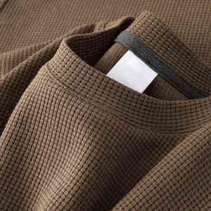 Cárdigan de punto gofrado para hombre, ligero, antiarrugas, transpirable, de manga larga, suéter informal, chaqueta, capa térmica suave - Product Image 6