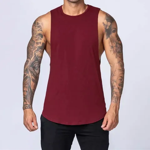 High Quality Bodybuilding Muscle Mens Tanktop Activewears <b>Vests</b> <b>Stringer</b> Undershirt Singlet Tank Men's Solid Color Polyester - Product Image 6