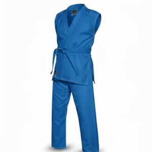 เสื้อกิโมโน BJJ แบบไม่มีแขน ปักโลโก้ได้ ผลิตจากผ้าฝ้าย 100% ทอลายเพิร์ลวีฟ สำหรับนักกีฬากราปลิงมืออาชีพ ชุดฝึกซ้อมแบบไม่มีแขน - Product Image 1