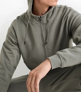 Men Winter Active <b>Hoodies</b> <b>Lined</b> <b>Fleece</b> Sweatshirts Casual Workout Pullover Front Pocket 100% Cotton Embroidered High Quality - Product Image 4
