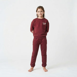 Conjunto Deportivo para Niños, Elegante, Color Granate, Informal, Sudadera con Cuello Redondo, Pantalones Deportivos, Proveedor de Ropa Urbana - Product Image 5