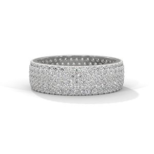 Bague de mariage éternelle intemporelle en argent sterling avec diamant de laboratoire taille émeraude, empilable, bijoux fins - Product Image 1