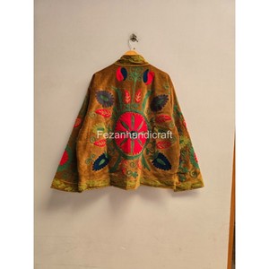 Chaqueta de Algodón con Bordado Floral a Mano, Estilo Boho para Mujer, Manga Larga, Cuello Camisero, Ropa de Otoño - Product Image 1