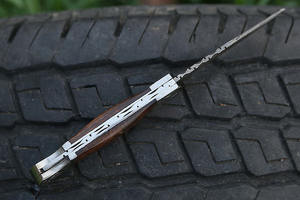 Pasha Enterprises - Juego de Cuchillos Plegables Multifuncionales de Acero de Damasco, Cuchillo de Caza y Camping para Exteriores, Madera de Grado Industrial - Product Image 3