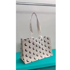 Gran oferta, bolsa de lona ecológica con estampado personalizado, bolsa de compras orgánica reutilizable con logotipo para promociones de moda India - Product Image 2