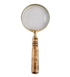 Lupa de latón con mango artesanal, acabado antiguo, decoración náutica vintage para escritorio - Product Image 2