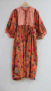 Vestido Midi de Algodón con Estampado Artesanal: Estilo Bohemio Kyra, Vestido para Primavera - Product Image 4