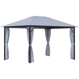 10 'X 13' con struttura in alluminio Gazebo con struttura a baldacchino esterno tetto rete tende giardino prato giardino ponte grigio pergolato padiglione - Product Image 1