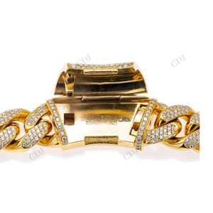 Cadena Cubana Miami de 22MM, Nueva Llegada, Plata de Ley, Chapada en Oro Amarillo Sólido, con Moissanita VVS, Regalo Unisex - Product Image 2
