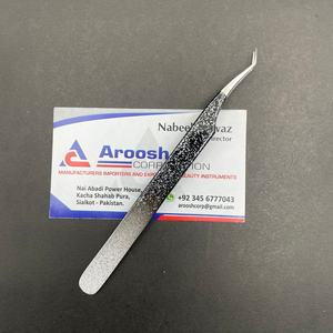 Sustainable Professional Stainless Steel 45 Degree Glitter Tweezers for <b>Eyelash</b> Extensions Customized Logo <b>Beauty</b> <b>Tool</b> Pointed - Product Image 2