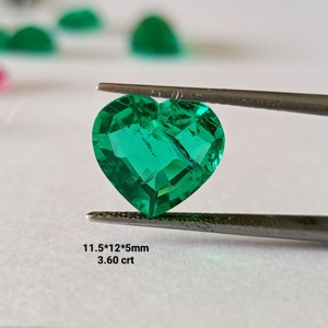 Oferta Especial: Entrega Rápida - Esmeralda Verde en Forma de Corazón, Esmeralda Sintética Suelta, Esmeralda Hecha a Mano para Joyería - Product Image 3
