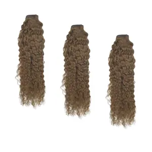 Cheveux humains bouclés unisexe REMY, 100%, naturels, couleur #6, emmêlés, sans perte, doux et brillant, vente en gros, livraison gratuite