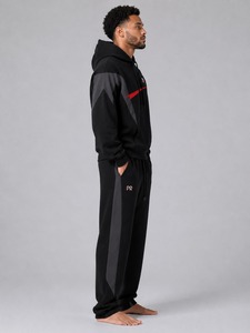 Premium Tracksuit Set Full Zip Hoodie and Jogger Pants Soft Fleece <b>Athletic</b> Training Running Gym Workout Casual Streetwear Men - Product Image 2