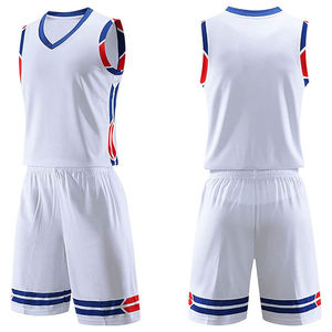 Ensemble de shorts de basket-ball unisexe vert marine sans manches, col en V, évacuation de l'humidité, impression sublimée, toutes saisons, adulte - Product Image 2