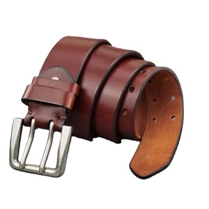 2024 MBT0018 Cinturón de cuero de lujo para hombres Hebilla de acero de doble pin ancho Cinch de cuero genuino - Product Image 1