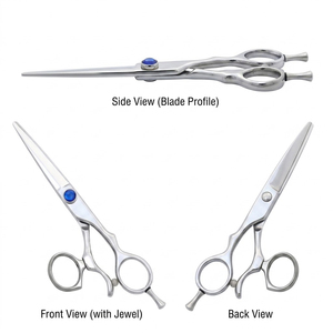 Ciseaux de coiffure professionnels ergonomiques en acier inoxydable, ciseaux de barbier professionnels pour la coupe de cheveux - Product Image 6