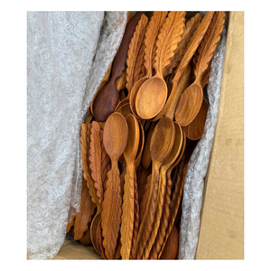 Juego de Cucharas con Mango de Madera en Forma de Bollo, Diseño Minimalista, Aptas para Lavavajillas, Ecológicas, Novedosas y Creativas, Cucharas de Té, Accesorio de Cocina - Product Image 4