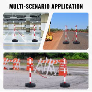 Conos Delimitadores de Tráfico Ajustables de 8 Pies con Cadena, Paquete de 2 Barreras de Seguridad Vial con Base Rellenable, Productos de Advertencia 'C' - Product Image 6