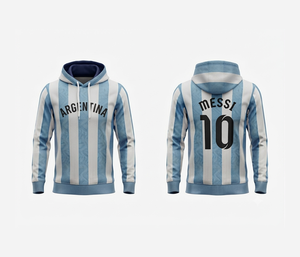 Sudadera con Capucha Personalizada del Equipo de Fútbol Argentino, Sublimada, Deportiva, de Manga Larga, de Forro Polar, Unisex, para Fanáticos del Fútbol - Product Image 1