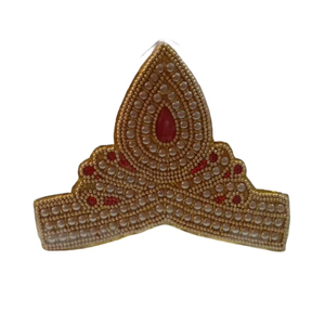 Corona Mini Mukut Elegante Hecha a Mano con Cristales Acrílicos y Diamantes de Imitación, Ídolos de Divinitades Hindúes, Decoración para Templos, Uso en Festivales, Tamaño Personalizado - Product Image 5