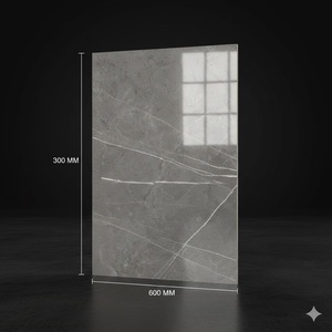 Azulejos de porcelana para pared 300x600 Reino Unido, azulejos de porcelana para pared GVT PGVT de 300x600 mm, azulejos blancos Carrara Statuario Calacatta, calidad de exportación. - Product Image 2