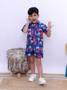 Conjunto de ropa de algodón para niños de alta calidad, camisa informal de manga corta con patrón sólido para niños de 1 a 12 años - Product Image 3