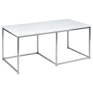 Trendy Modern Coffee <b>Table</b> <b>with</b> Sleek Metal Base and Anti-Rust Powder Coated Finish for Stylish Living Room Furniture - Product Image 4