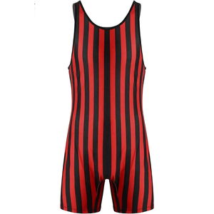 Nouveau design professionnel maillot de lutte formel rouge et noir débardeur justaucorps de gymnastique vêtements de sport personnalisés pour équipe - Product Image 1
