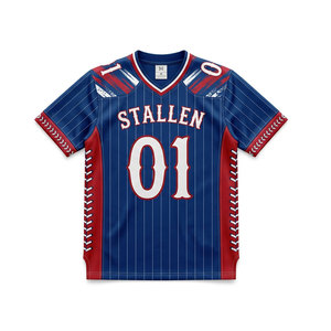 Dernier design personnalisé, maillot de football américain imprimé sublimé à manches courtes, respirant, à séchage rapide, taille adulte plus grande - Haute qualité - Product Image 1