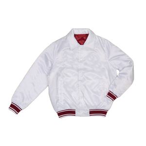 Chaqueta universitaria de satén personalizada de alta calidad, cuello mandarín, bordado universitario, seda a granel, venta al por mayor, chaqueta de béisbol universitaria personalizada - Product Image 1