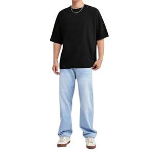 Camiseta Negra Oversize de Algodón Pesado con Hombros Caídos para Hombre, Estilo Boxy, Fabricante de Marca Personalizada - Product Image 5