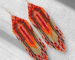 Pendientes de cuentas de diseño cultural de elección tradicional, pendientes de cuentas de color sólido, pendientes de cuentas personalizados de fábrica al por mayor - Product Image 3
