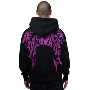 Sweat à capuche zippé vintage de haute qualité pour homme, style ninja, streetwear, en molleton de coton, personnalisable - Product Image 4