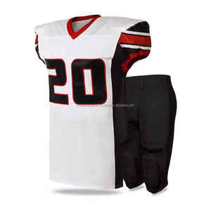 Último estilo personalizado fútbol americano Jersey Set hombres sublimación uniforme con mangas cortas - Product Image 4