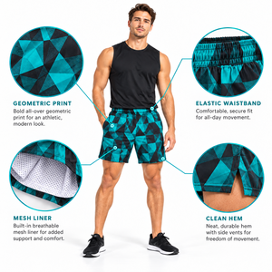 Men Fitness <b>Shorts</b> <b>Gym</b> Training Running <b>Shorts</b> Breathable Polyester Athletic <b>Shorts</b> Custom Design Sportswear Manufacturer - Product Image 6