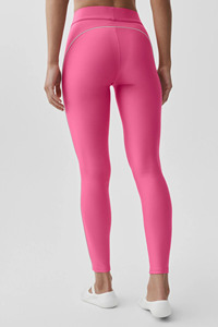 Women's Mid Waist Pink Spandex/Polyester Activewear Leggings Slim Fit Yoga Workout <b>Tights</b> Quick Dry Breathable Eco-Friendly - Product Image 2