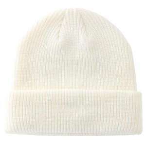 Bonnet unisexe noir uni en acrylique tricoté à revers, style décontracté pour adultes - Product Image 5