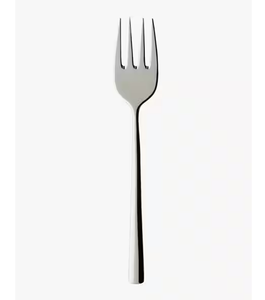 Fourchette à dessert en acier inoxydable, 4 dents, finition miroir, argentée, compatible lave-vaisselle, à prix avantageux - Product Image 1