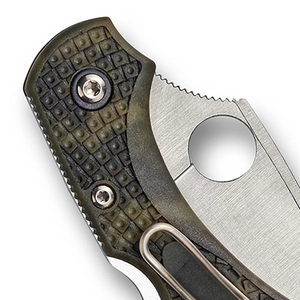 Navajas Plegables de Bolsillo Color Verde Oliva con Hoja Plateada de Borde Liso, Orificio para el Pulgar y Clip de Alambre para Camping y Uso Diario - Product Image 6
