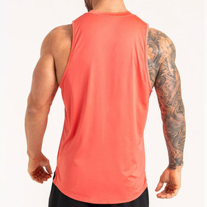 Camiseta sin mangas de algodón para gimnasio, 240G, de alto gramaje, transpirable, color liso, antiencogimiento, ajuste holgado, para verano - Product Image 5