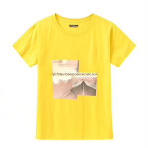 T-shirt pour femme de haute qualité, conception personnalisée et service OEM, impression numérique personnalisée de luxe, production en gros - Product Image 3