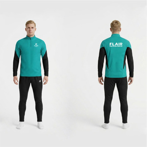 Combinaison d'entraînement de football professionnelle à col zippé pour hommes, adultes et enfants - Product Image 6